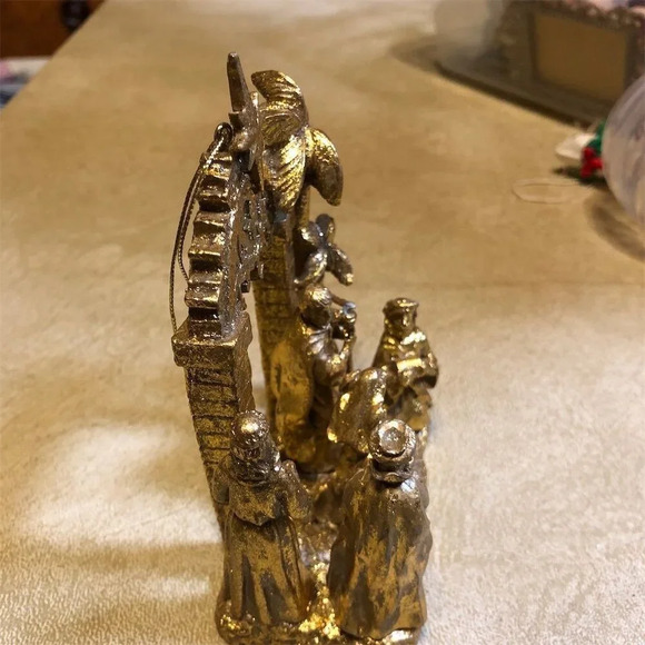 RAZ Imports Gold Nativity Scene Wise Men Holy Family Christmas Decor - Picture 2 of 5